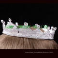 Blanco Rhinestone Mujer Tiara Corona Totalmente Redonda